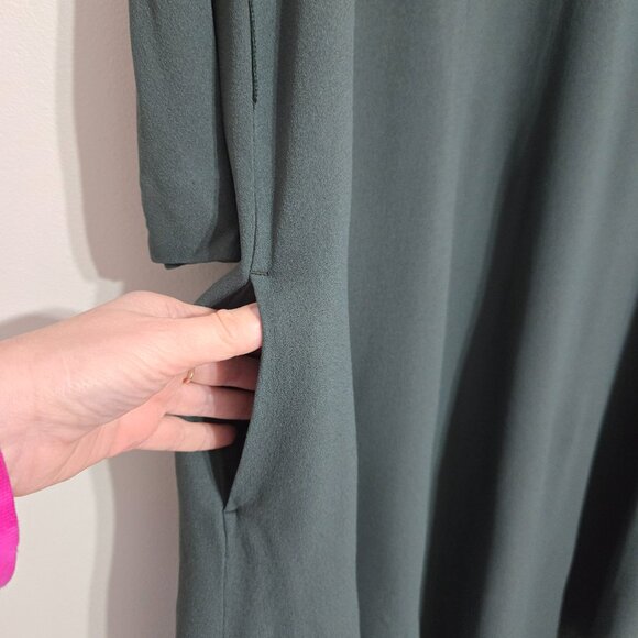 Weekend Max Mara Relaxed Fit Midi Dress Dark Green Size 10 - Picture 6 of 11